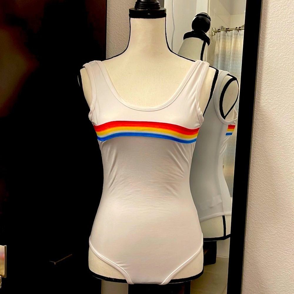 NWT!!! White bodysuit with rainbow